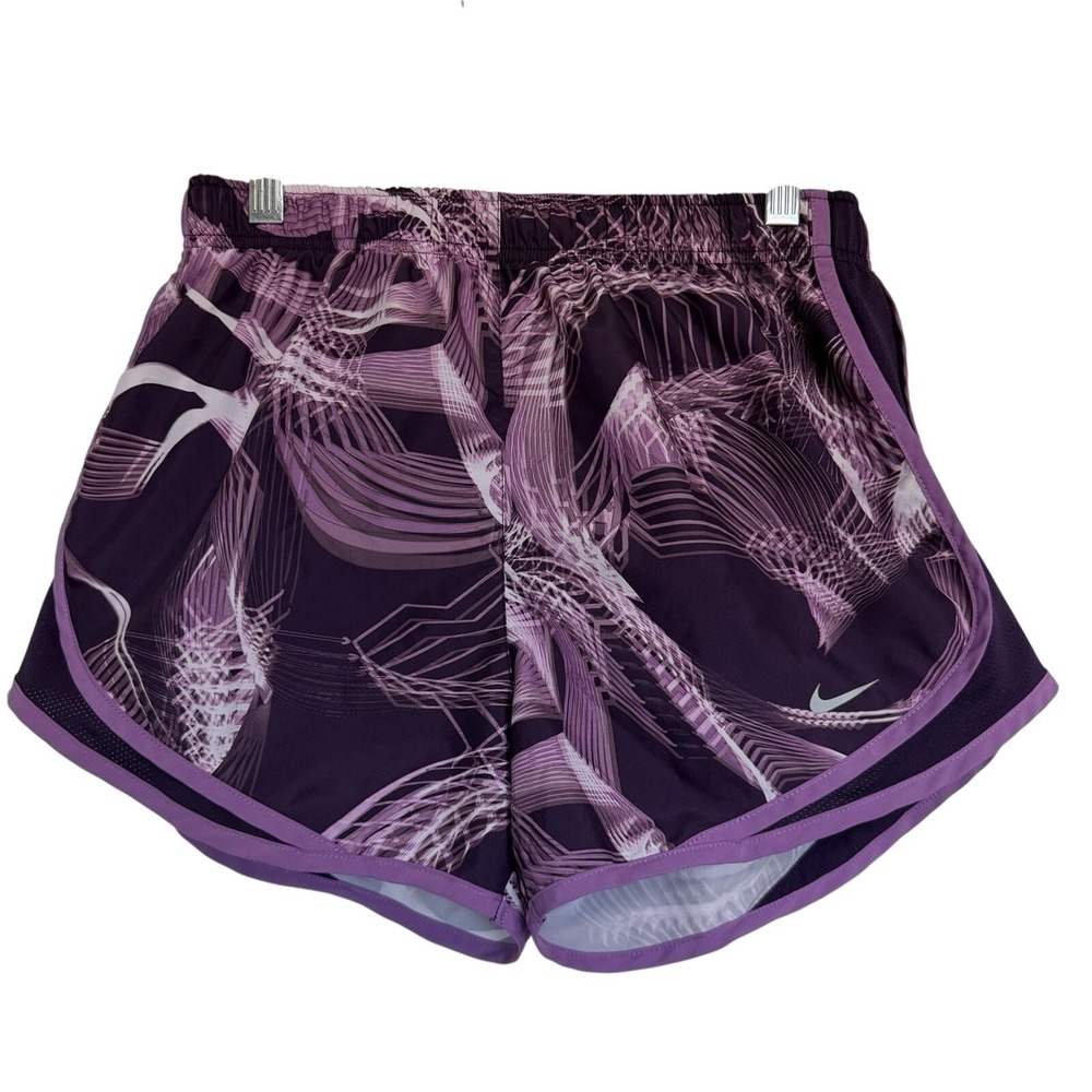 Nike‎ Dri-FIT Tempo Women Running Shorts Purple Abstract Graphic Size Small
